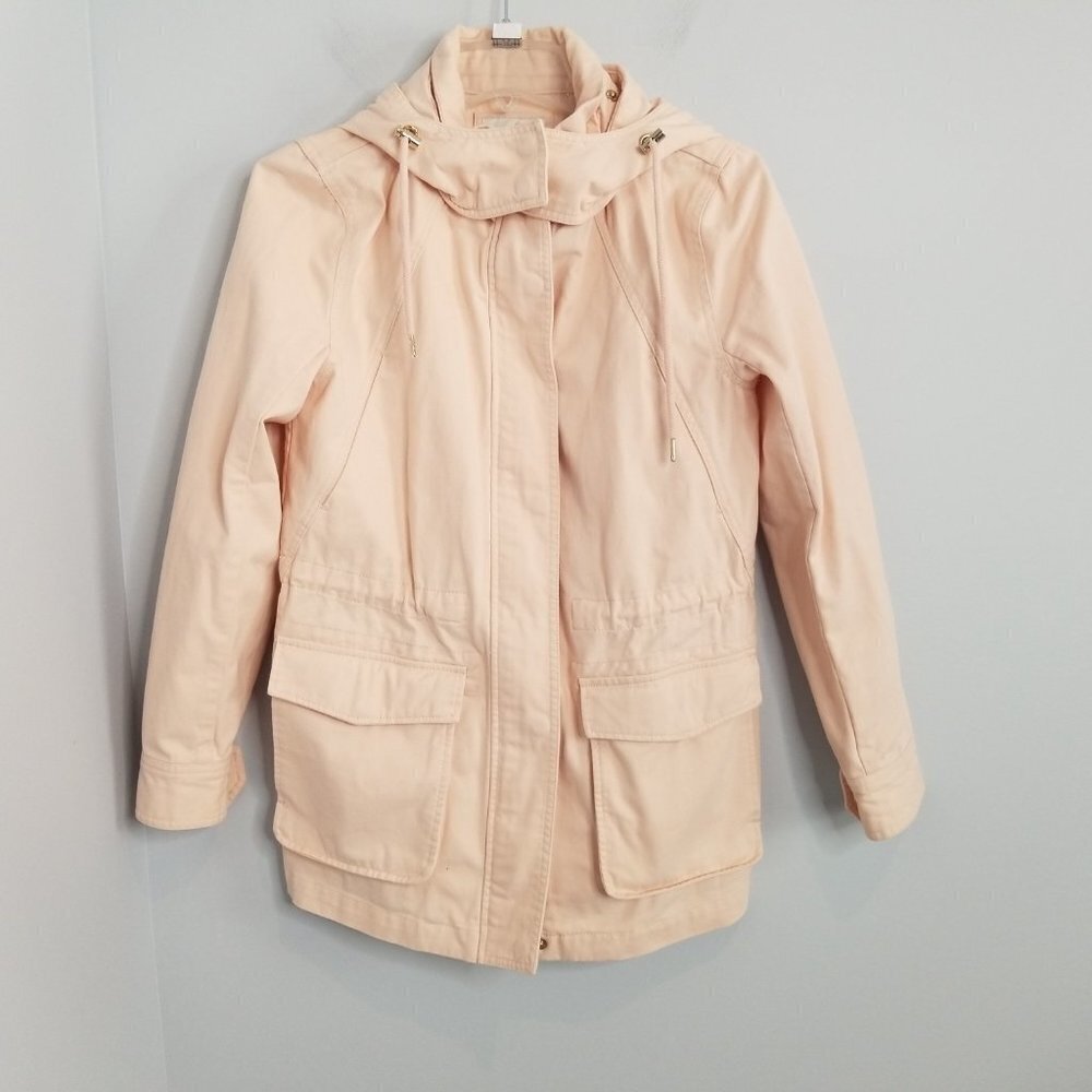 Forever 21 Blush Pink Cinch Waist Hooded Jacket S